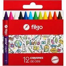 Crayones de Cera FILGO PINTO x 12 Colores
