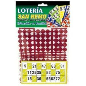 LOTERIA SAN REMO PLASTICA 12 CARTONES