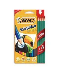 Lapices de Dibujo BIC Evolution x 12 Colores + 4 Grafitos